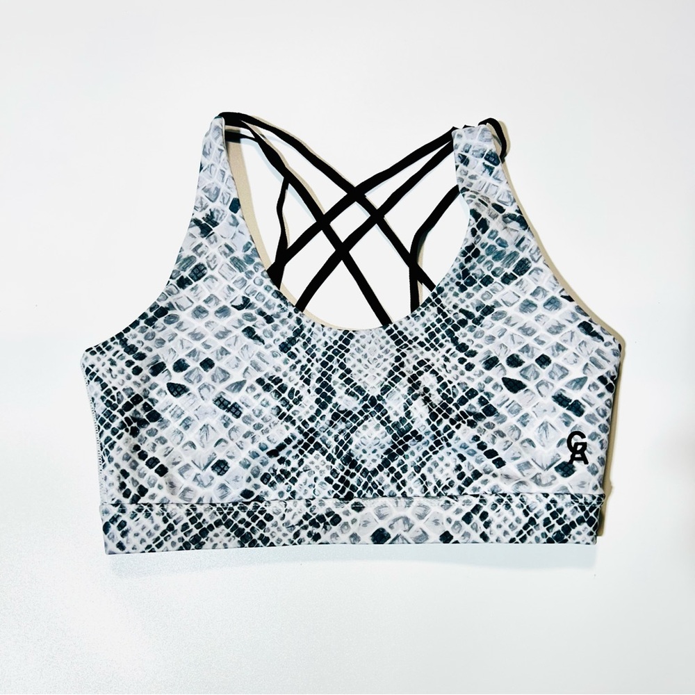 Good American sports bra Trendsetter Python print sports bra women size XS